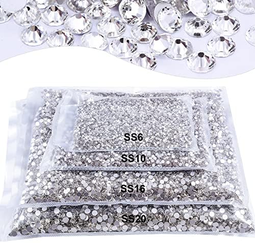 BlinginBox Flatback Rhinestones Bulk, 14400pcs Reth Art Rhinestone para artesanato redondo gemas de vidro