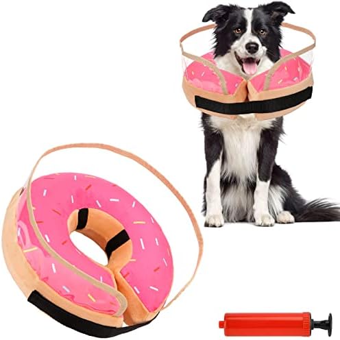 Cone de cachorro, colarinho inflável de cone para cães pequenos médios grandes, cone macio para cães gatos, colarinho