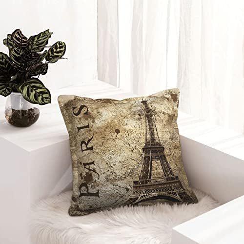 Paris Eiffel Tower Light Luxury Leather Pillow Capa, capa de almofada de sofá, sofá -cama de sala de decoração de decoração