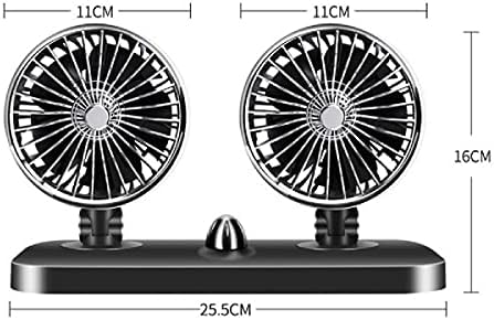 Ventilador dual de 24V 2 velocidades fãs gêmeas para caminhão de caminhão caravana 360 rotação nova fã gêmea de 24V 360 ° Fan de