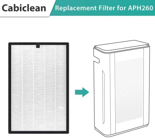 O Filtro de substituição Aph260 da Cabiclean 2 Packs Packs Morning Aph260 para purificador de ar Aph260, sistema de filtro