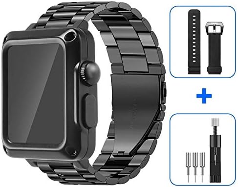 IENYU AÇO CASA DE APELA PARA APPLA RISK 7 6 SE 5 4 3 SE Mod de aço inoxidável para Iwatch 44mm 42mm 38mm 40mm Case