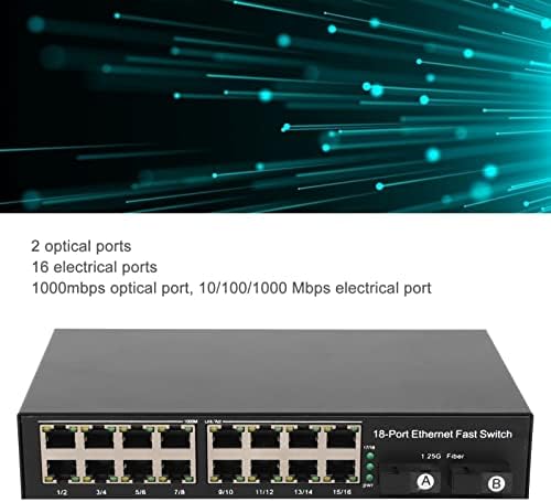 Switch de mídia de fibra Ethernet Qinlorgo, Metal 100-240V Ethernet Fiber Media Converter TX1310NM RX1550NM Plugue e reproduz