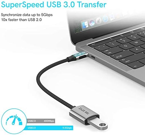 TEK Styz USB-C USB 3.0 Adaptador compatível com Honor FRD-AL10 OTG Tipo-C/PD Male USB 3.0 conversor feminino.