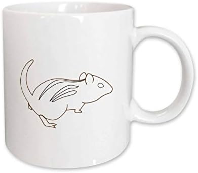 3drose chipmunk esboço de arte desenho de cerâmica caneca de cerâmica, 11 onças