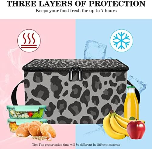 Lunchagem Guerotkr para homens, lancheira isolada, lancheira para adultos, textura do leopardo