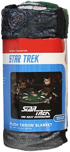 Intimo Star Trek A próxima geração TNG CAT Personagens Playing Cards Fleece Plush Throw Blanket 60 x 48