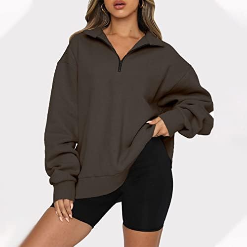 Capuzes casuais femininos de manga longa Tops de pullover de cordão solto solto solto com capuz com capuz com bolso com