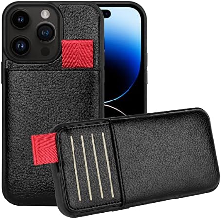 Lameku Wallet Case para iPhone 14 Pro Max 6.7 , iPhone 14 Pro Max Credit Cartter Slot Solder [RFID Blocking], Capa de parafuso