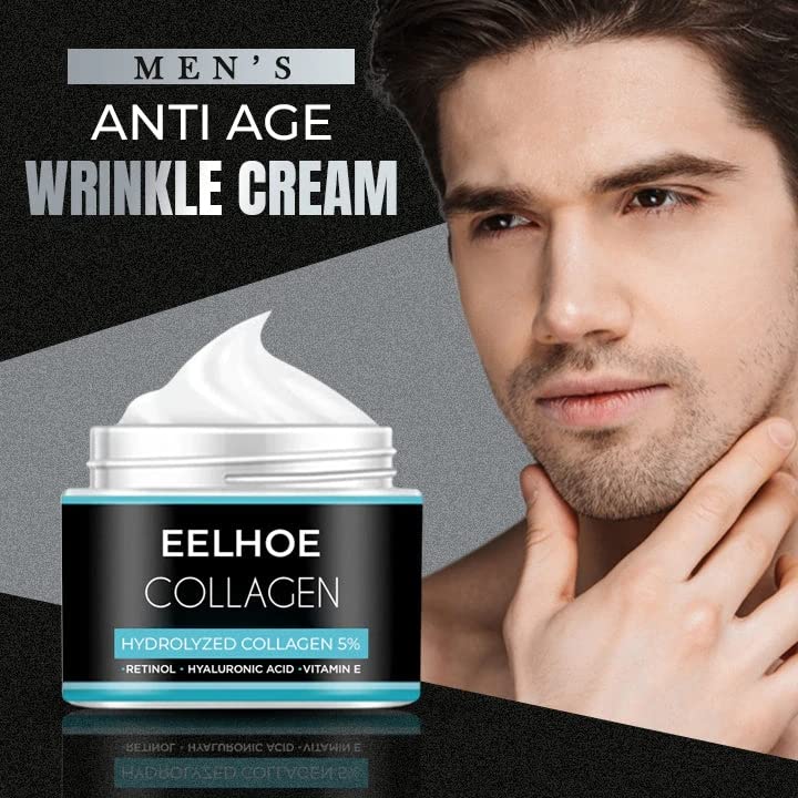 Creme de colágeno Kknc Eelhoe para homens, creme de rugas anti-idade masculina, creme de rugas antienvelhecimento