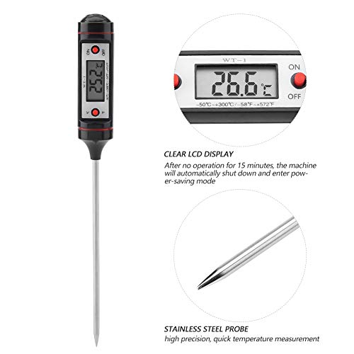 Leia instantânea Termômetro digital BBQ Alimentos Carne Testador de medidor de temperatura com sonda longa para óleo de carne de