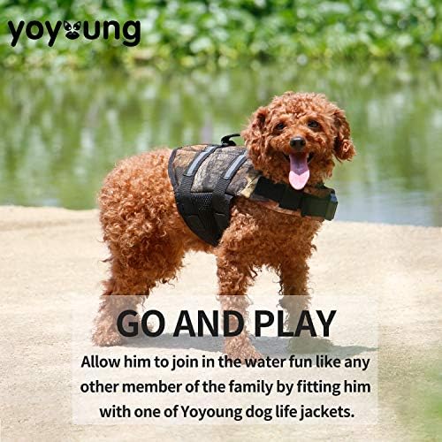 Camo Pet Life Preserver Jacket, Camouflage Dog Vida Life com fivelas ajustáveis, casaco de segurança para cães para