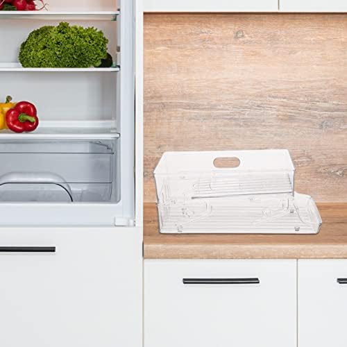 Zerodeko geladeira gaveta organizadora de bins de camada dupla pode dispensar o organizador de geladeira empilhável organizador
