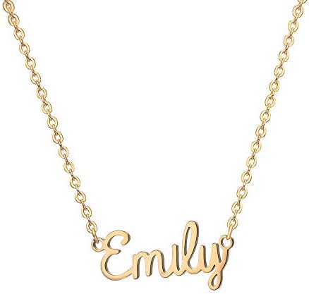 IEFSHINY Nome personalizado Colar personalizado, 14K Gold Plated Nome Colar