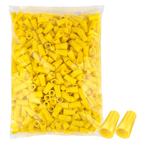 Conectores de arame nozes, 500 pcs amarelo parafuso elétrico Tampas de fios Torção do fio Terminais