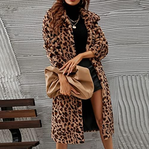 Cardigan de lã de lã de leopardo feminino