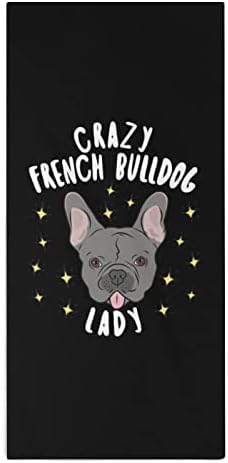 Toalhas de mão de Microfibra Lady Microfibra Crazy French Bulldog Super Toalha Absorvente