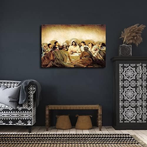 Jesucristo Saint Last Supper Religious Wall Art Poster Print Canvas Arte da parede Pintura decorativa Arte moderna para decoração