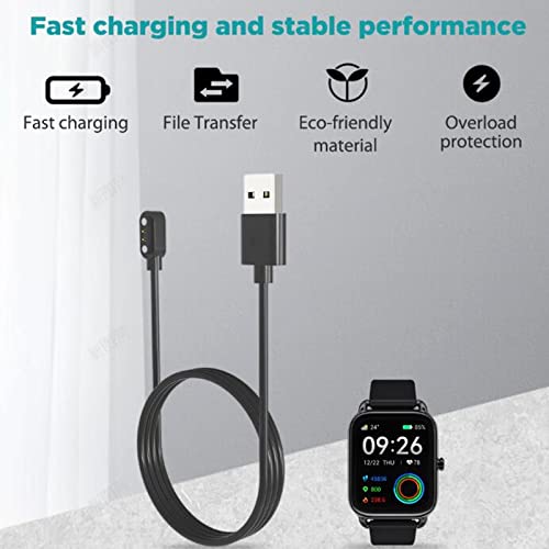 Goshyda Smart Watch Charger Magnetic USB Carregamento Substituição de cabo para Xiaomi Haylou RS4, RS4 Plus, 1 metro