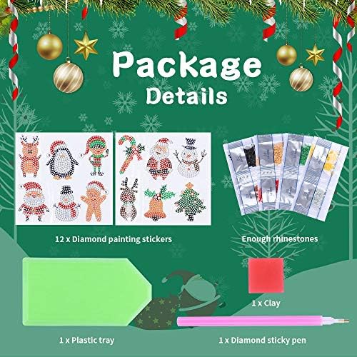 ezakka 12pcs natal 5d kits de pintura de diamante diy