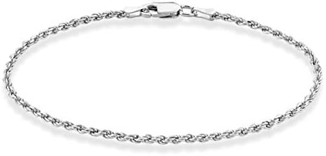 Miabella sólida 925 prata esterlina italiana 2mm, 3mm de correção de corda de corda de diamante de 3 mm para homens, feitos na Itália