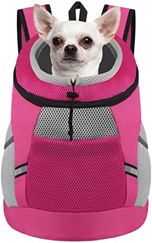 Transportadora de cães Backpack Pet Puppy Carrier Front Pack de cabeça respirável para fora, com transportadora reflexiva