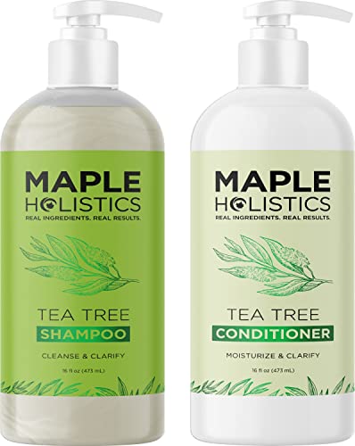 Shampoo e condicionador de árvore de chá - Shampoo e condicionador de esclarecimento gratuitos para sulfato para cuidados