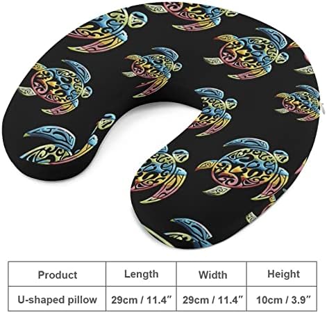 Travesseiro de pescoço de tartaruga colorido travesseiro lavável macio em forma de U para viagens em casa