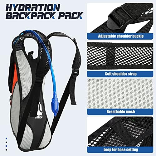 2 pacote de mochila de hidratação com 2l bexiga aquática, mochila para caminhada com hidratação bexiga de água mochila