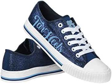 Carolina do Norte Tar Heels NCAA Color Womens Glitter Low Top Shoes de lona - 6