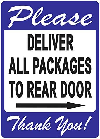 Entregue todos os pacotes na placa da porta traseira-um lembrete agradável para entregar pessoas a seguir, design