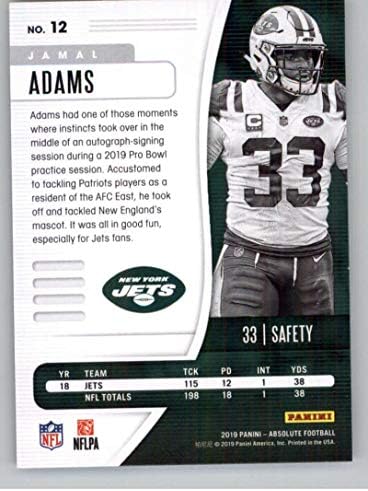 2019 Absolute 12 Jamal Adams New York Jets NFL Futebol Trading Card