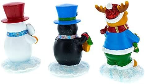 Bestpysanky Conjunto de 3 suportes de meia de Natal - boneco de neve, pinguim e rena