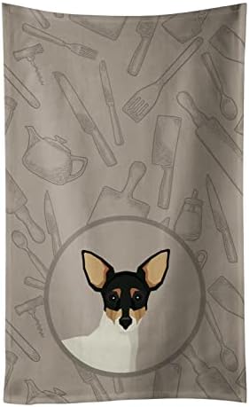 Tesouros de Caroline Ck2214ktwl Toy Fox Terrier na toalha de cozinha da cozinha, panos de prato toalha de mão toalha decorativa