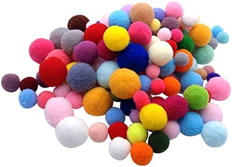 MILISTEN 160PC RESOTIDO POMPOMS DE ARTES E CRAÇAS DE POM POM POM BOLAS FOLAS FLUFFY PAR