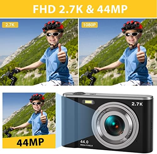 Câmera digital, câmera Vlogging de Lecran com zoom digital 16x, tela IPS de 2,88 , mini câmeras portáteis compactas para estudantes,