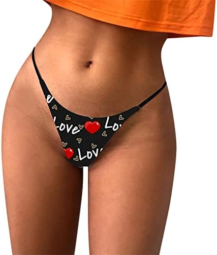 IIUS Valentines calcinha sexy de calcinha feminina lábios impressos t-back-back