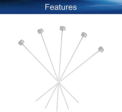 Yinpecly 3/64 dia ejetor pino pino de 4 polegadas de 4 polegadas de comprimento redondo pino reto pino substituto prata 5pcs