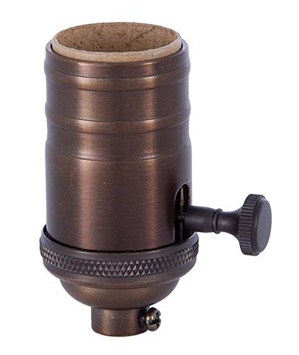 B&P LAMP® 3 vias, soquete de lâmpada de latão com acabamento de bronze antigo, sem thread