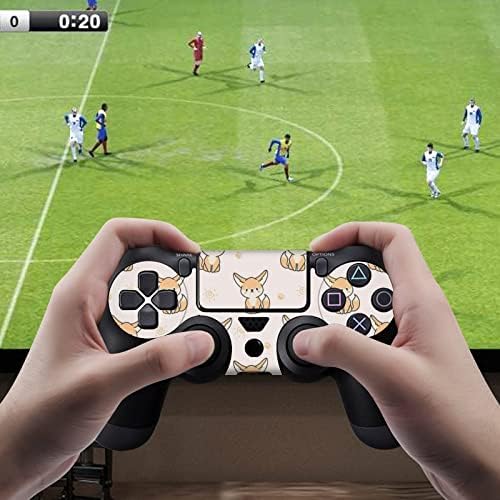 Cute Fennec Fox Funny Skin Skin Protector Full Print Slim Capas para PS-4 Slim/PS-4 Pro Console & 2 Controller