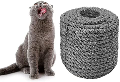 Cordão de sisal 6mm para reparo de arranhões de gatos e substitua postagem de arranhões de gato, móveis de arranhões