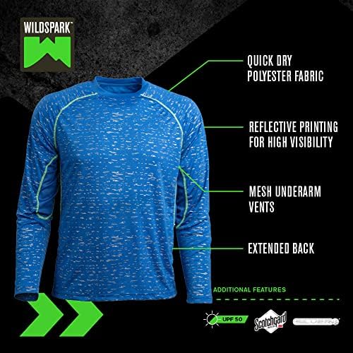 WildSpark Men's Reffortive Workout Camisa de manga longa ao ar livre para homens, alta visibilidade e UPF 50+ Proteção solar