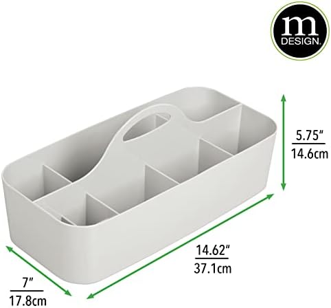 MDESIGN PLÁSTICO DIVIDADO DE ARGA E Organizador de armazenamento artesanal Caddy Bin com alça para escritório em casa e sala