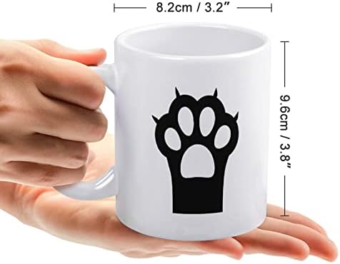 Big Black Cat Paw Print Caneca Coffee Cofler Cerâmica Cuple