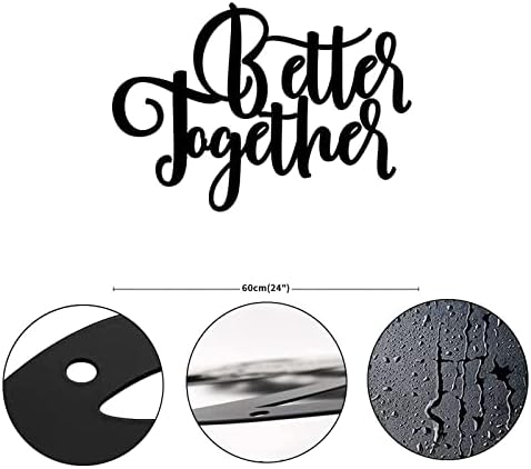 Better Together Together Word Art Sinal de caligrafia moderna plata