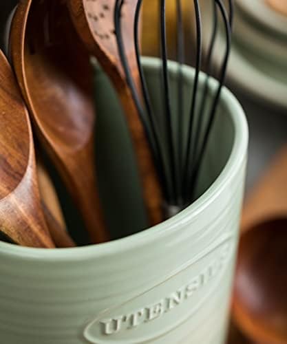 Crock de utensílios de cozinha de Yhosseun para titular de utensílios de decoração da fazenda para o organizador