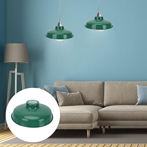 Lamphade de metal de estilo industrial verde: esmalte tonalidades leves lustres vintage lustre lampshade lighr tampa guarda de casca