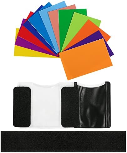 Gelrhonr 12pcs Filtro de cor em gel, filtro de cor flash na câmera, filtro de luz de correção de correção da câmera universal com