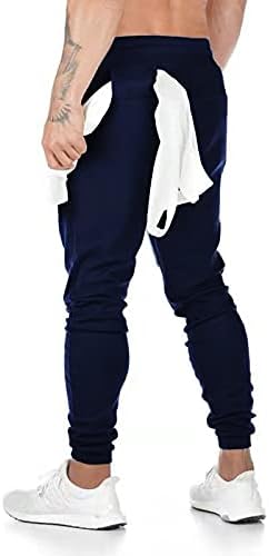 Calça de moletom de zsbayu masculina no meio da cintura slims calças folgadas de calças esportivas de ginástica de ginástica de