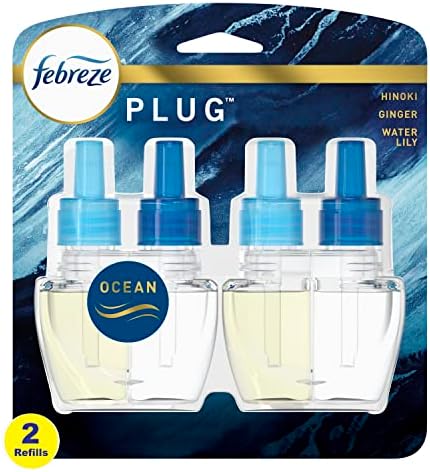 FEBREZE ORIGINS FADO Desafie o plugue de plugue e o lutador de odor, Ocean, 0,87 fl. oz. Reabastecimento de óleo